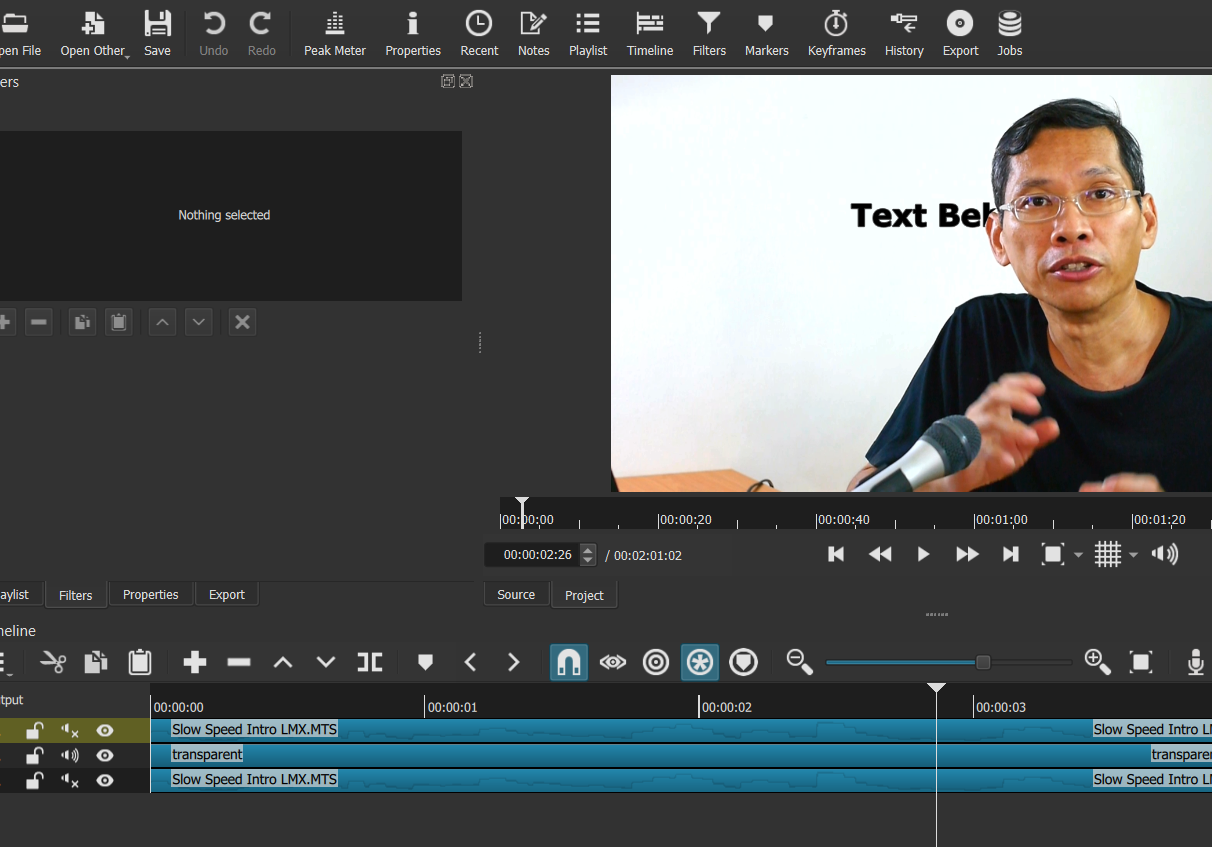 Sample Text Behind Object Shotcut